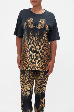 ORGANIC COTTON OVERSIZE BAND TEE - PRINTED JUNGLE DREAMING