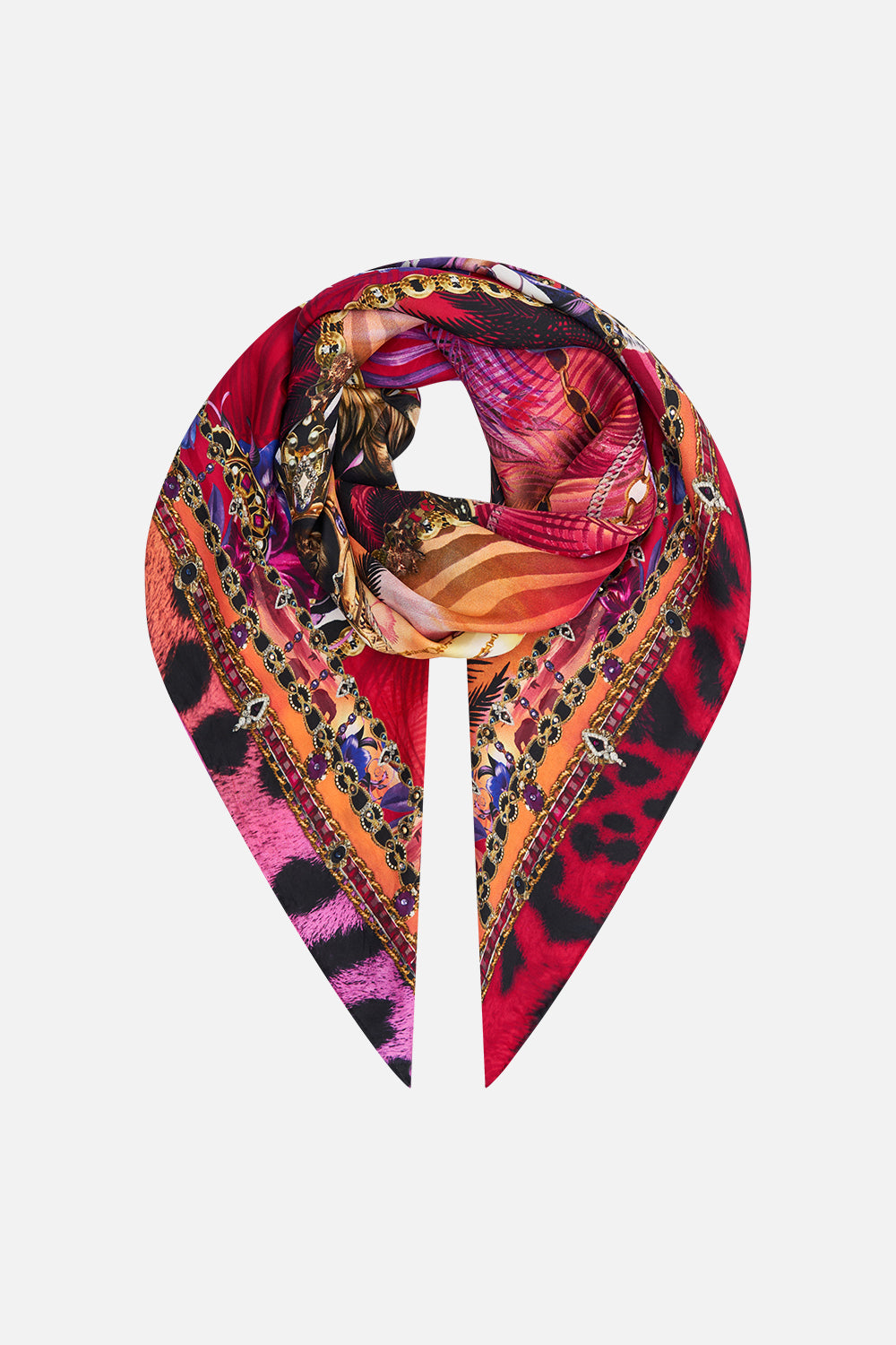 Product view of CAMILLA silk square scarf in Wild Loving print