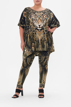LOOSE FIT ROUND NECK TEE - ALL OVER PRINT LIONS MANE