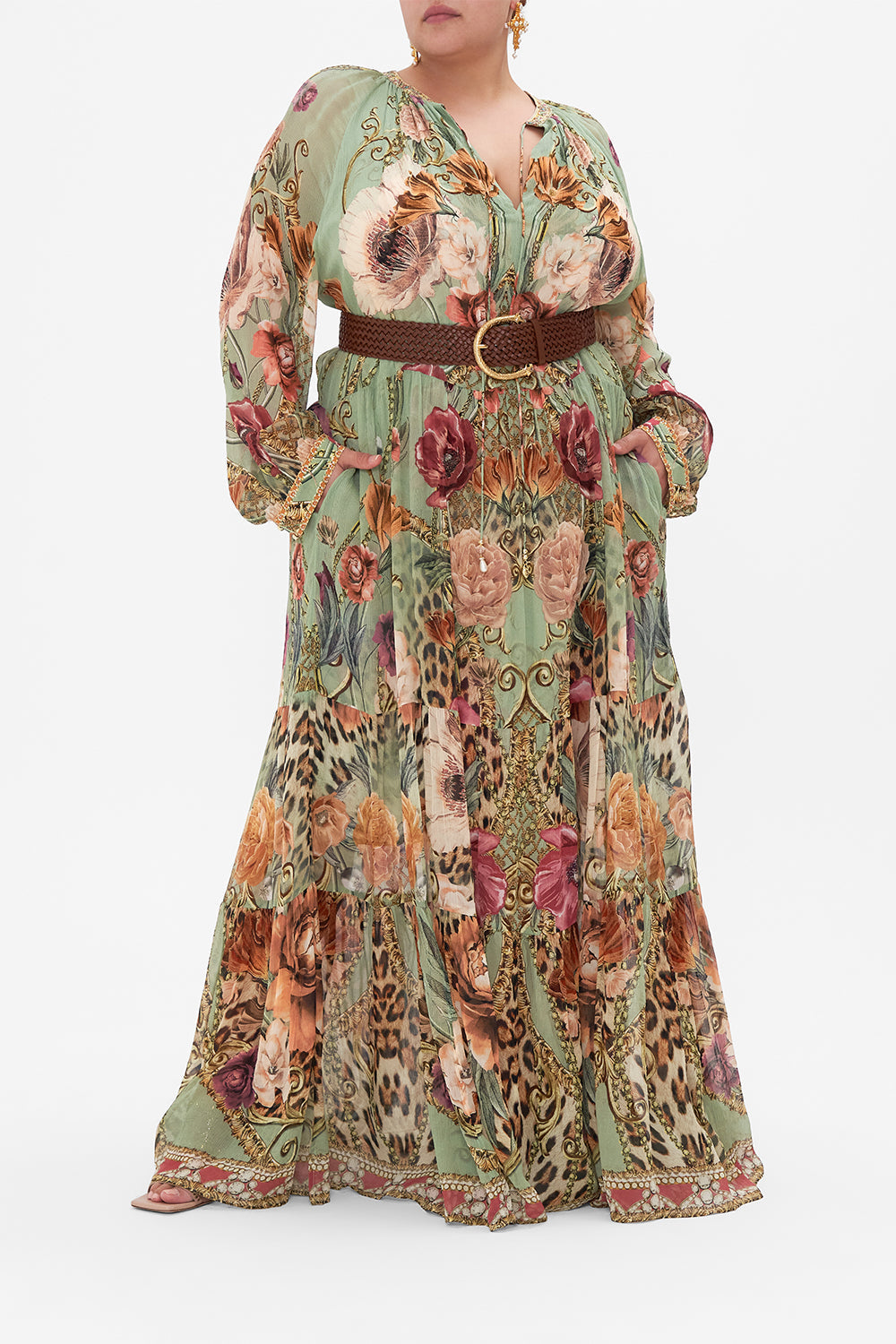 LONG GATHERED PANEL DRESS GROW AND GLOW