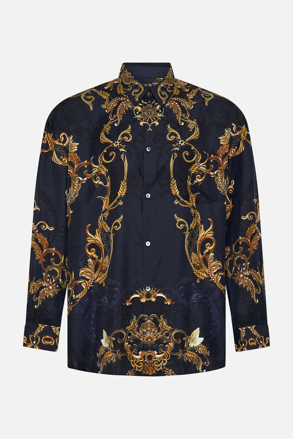 Product view of  Hotel Franks By CAMILLA mens oversized shirt in Moonlight Melodies print