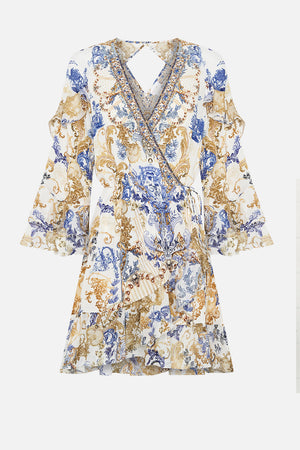 Product view of CAMILLA silk wrap dress in Soul Searching print