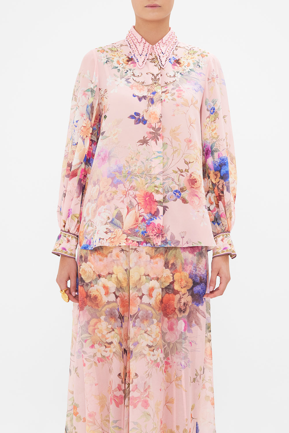 CURVED COLLAR BLOUSE LETTERS FROM THE PINK ROOM