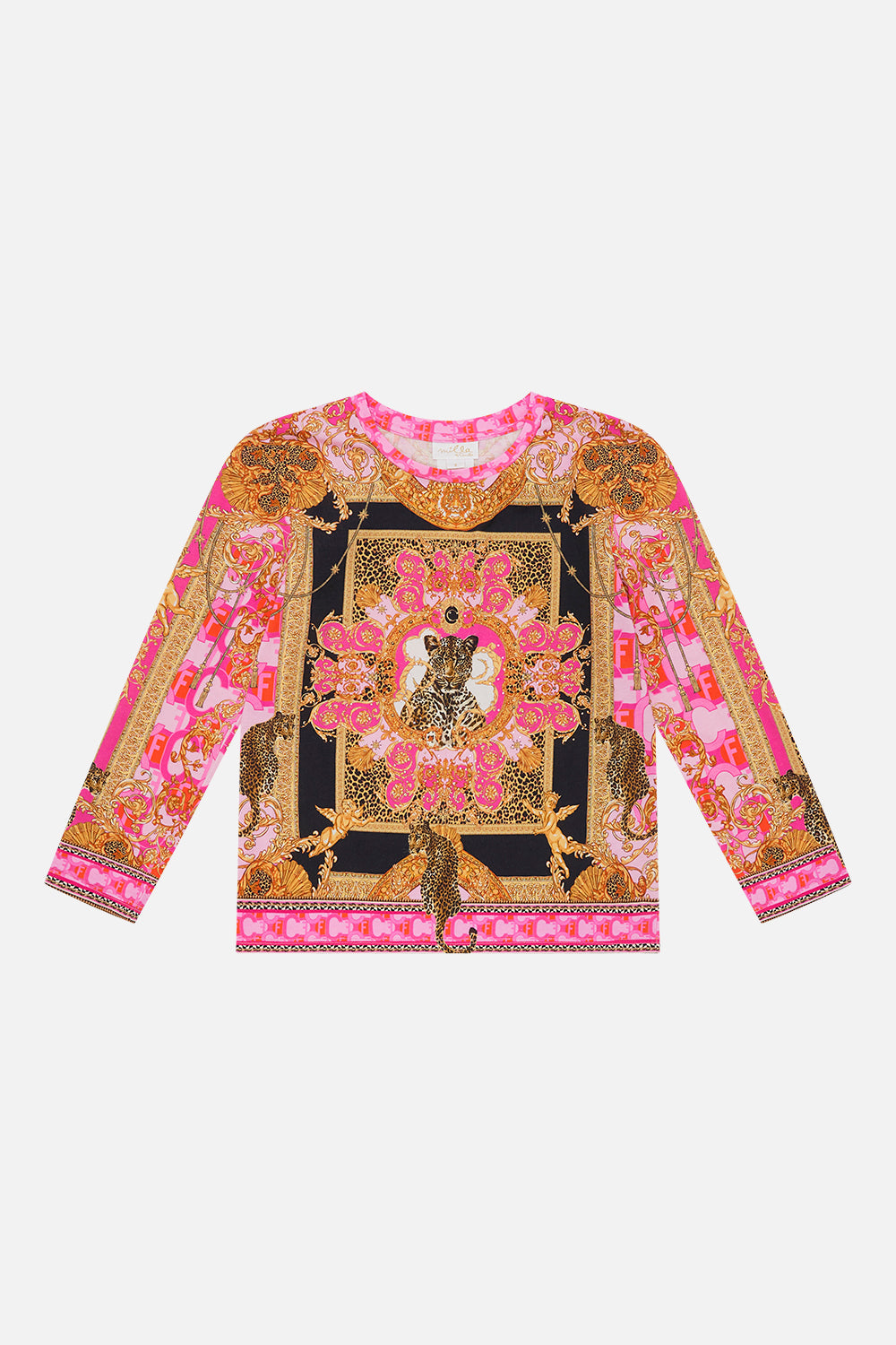 Product view of MILLA BY CAMILLA kids long sleeve top in Ciao Palazzo print