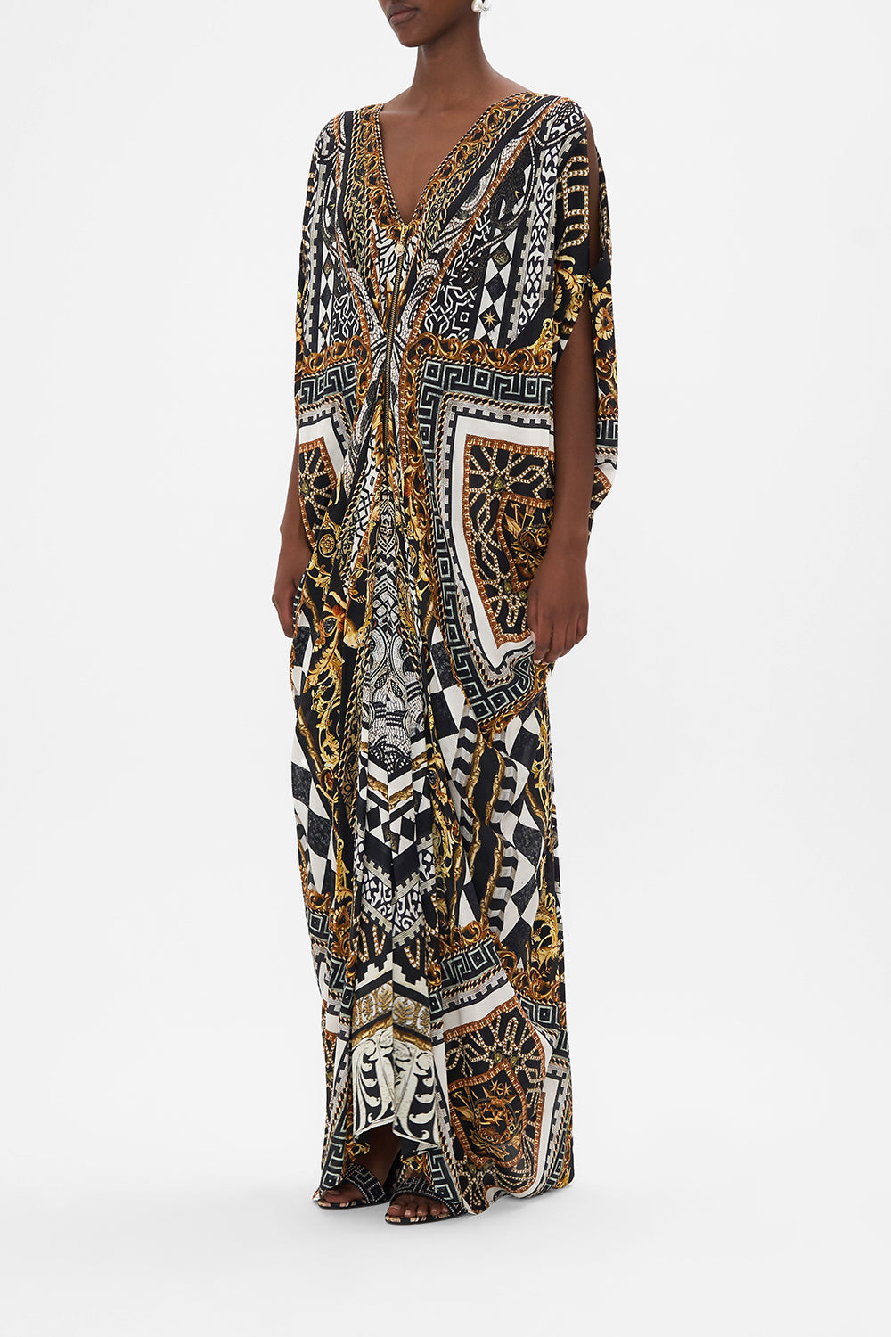 LONG DRAPE DRESS WITH ZIP FRONT LOOK UP TESORO