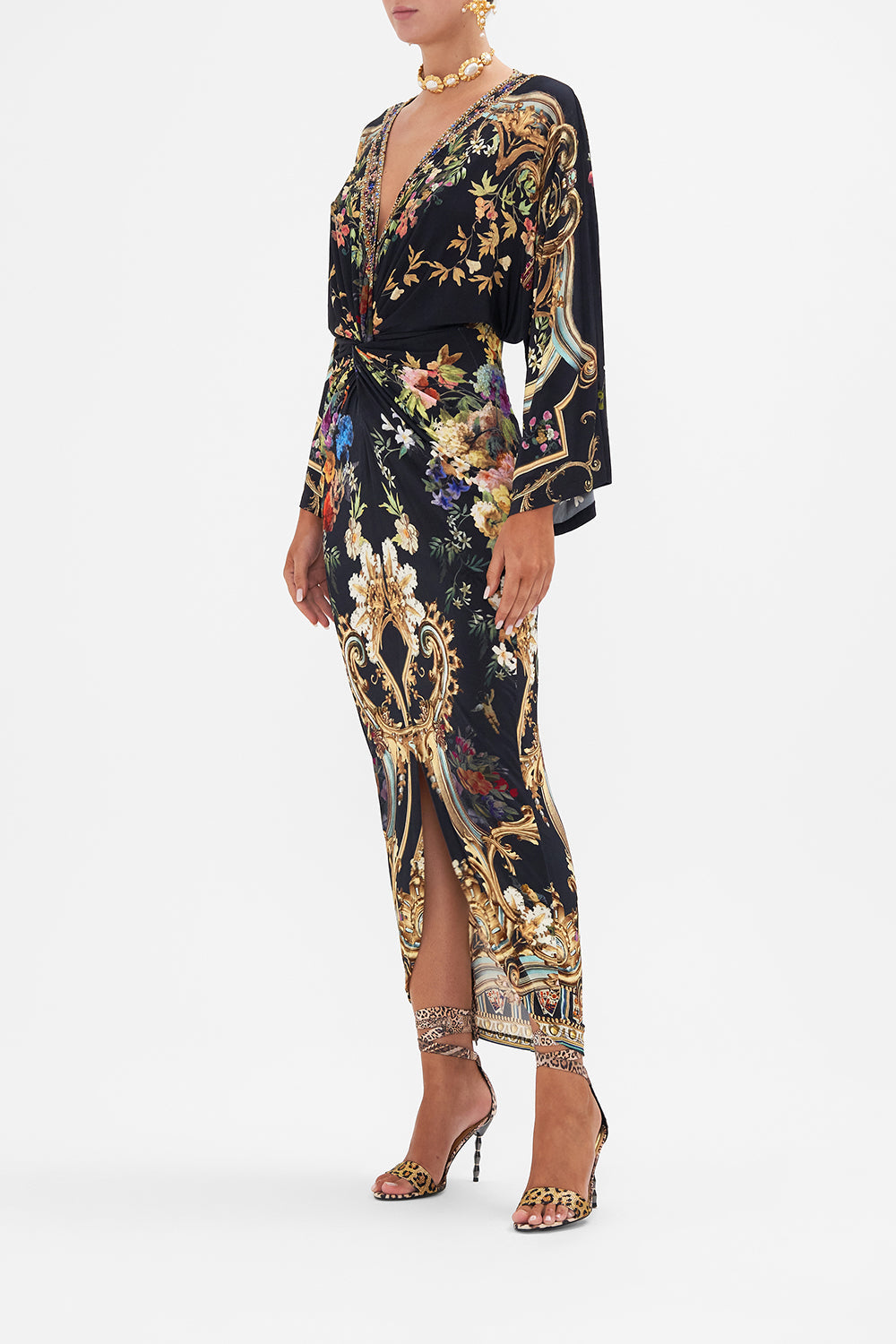 LONG SPLIT FRONT TWIST DRESS PLAY YOUR CARDS RIGHT CAMILLA EU Long Split Front Twist Dress Play Your Cards Right Camilla Eu