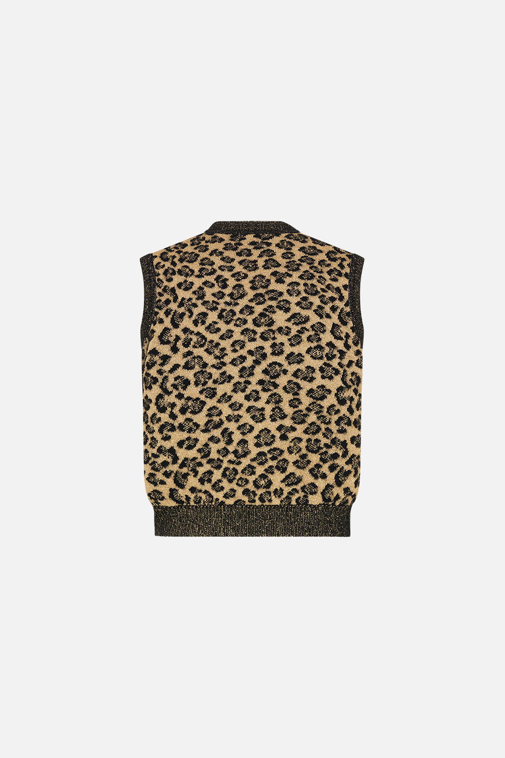 CROPPED JACQUARD KNIT VEST STANDING OVATION