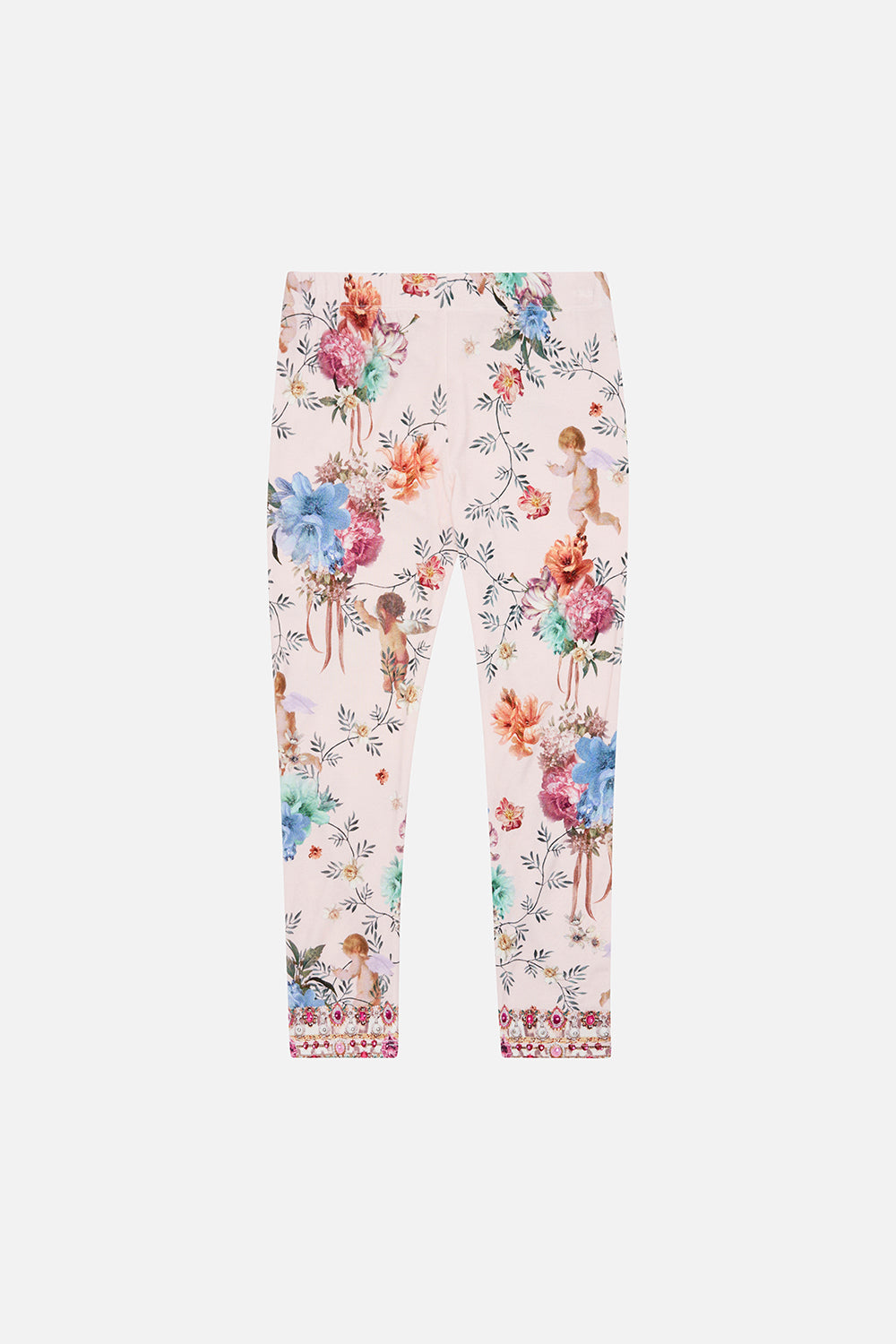 Product view of MILLA BY CAMILLA pink kids leggings in Bambino Bliss print