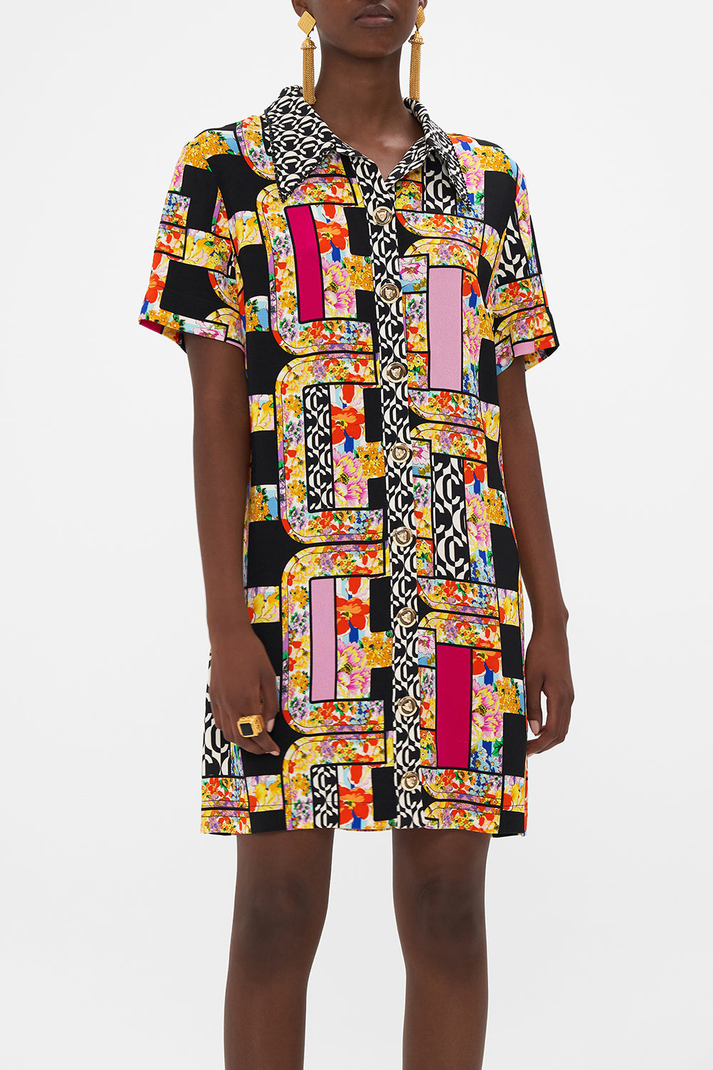 BUTTON FRONT MINI DRESS SIGNORA MILANO