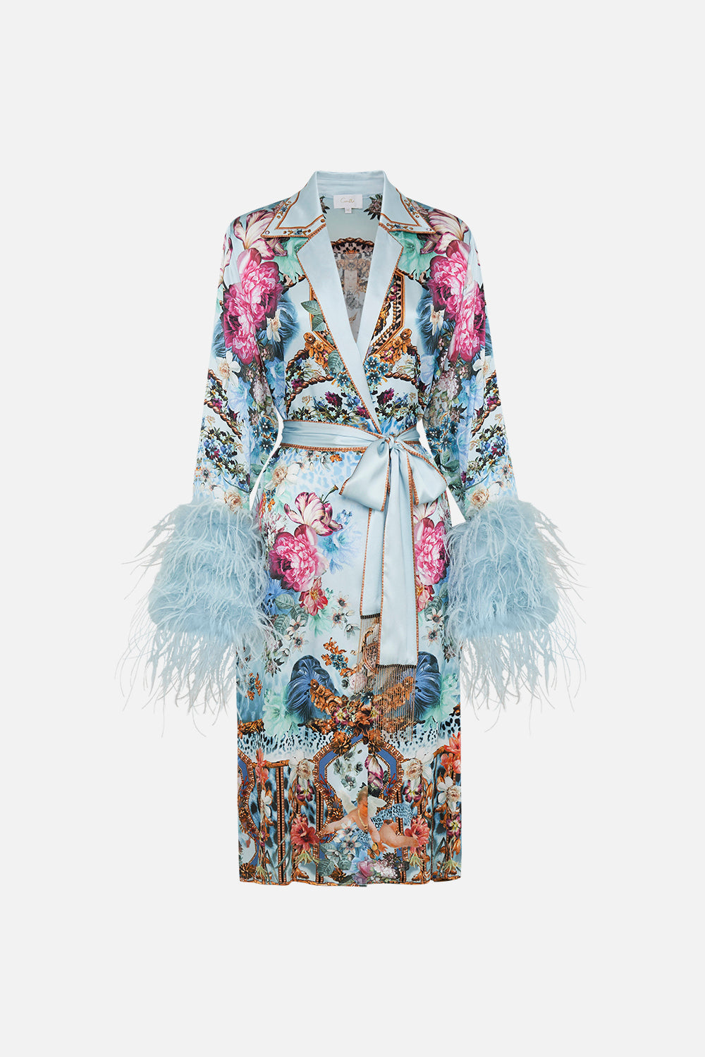 SPLIT CUFF SOFT COAT WITH FEATHERS LETTERS TO LEO