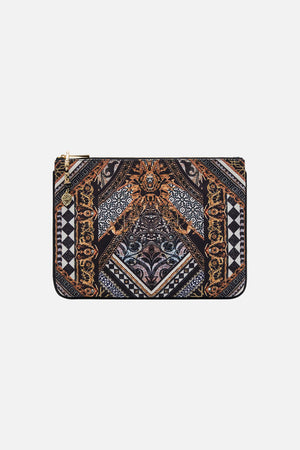 Product view of CAMILLA printed clutch in Look Up Tesoro print