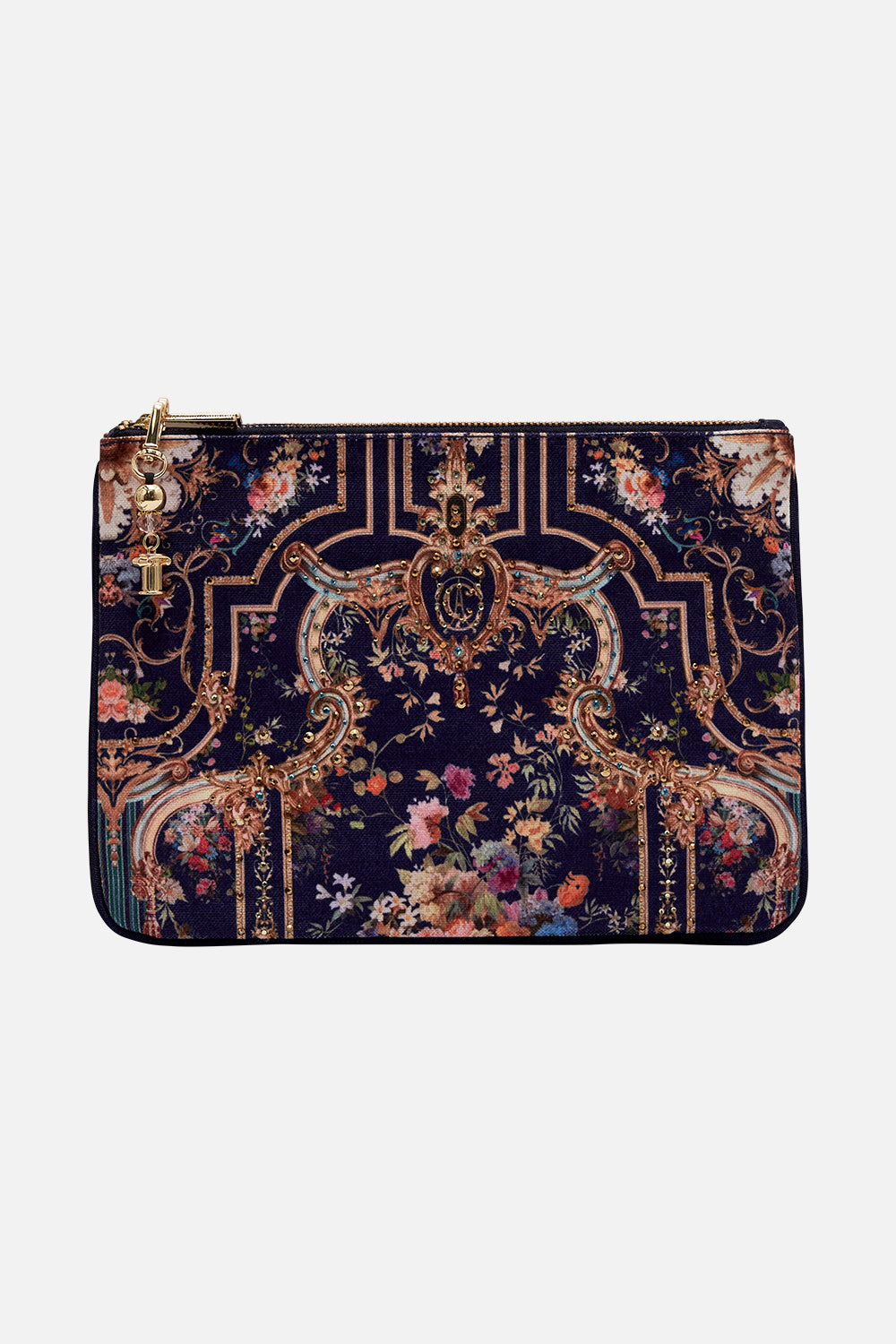 Product view of CAMILLA small clutch in Play Your Cards Right print