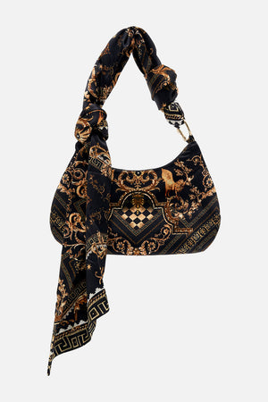 Product view of CAMILLA black and gold print bag in Duomo Dynasty print