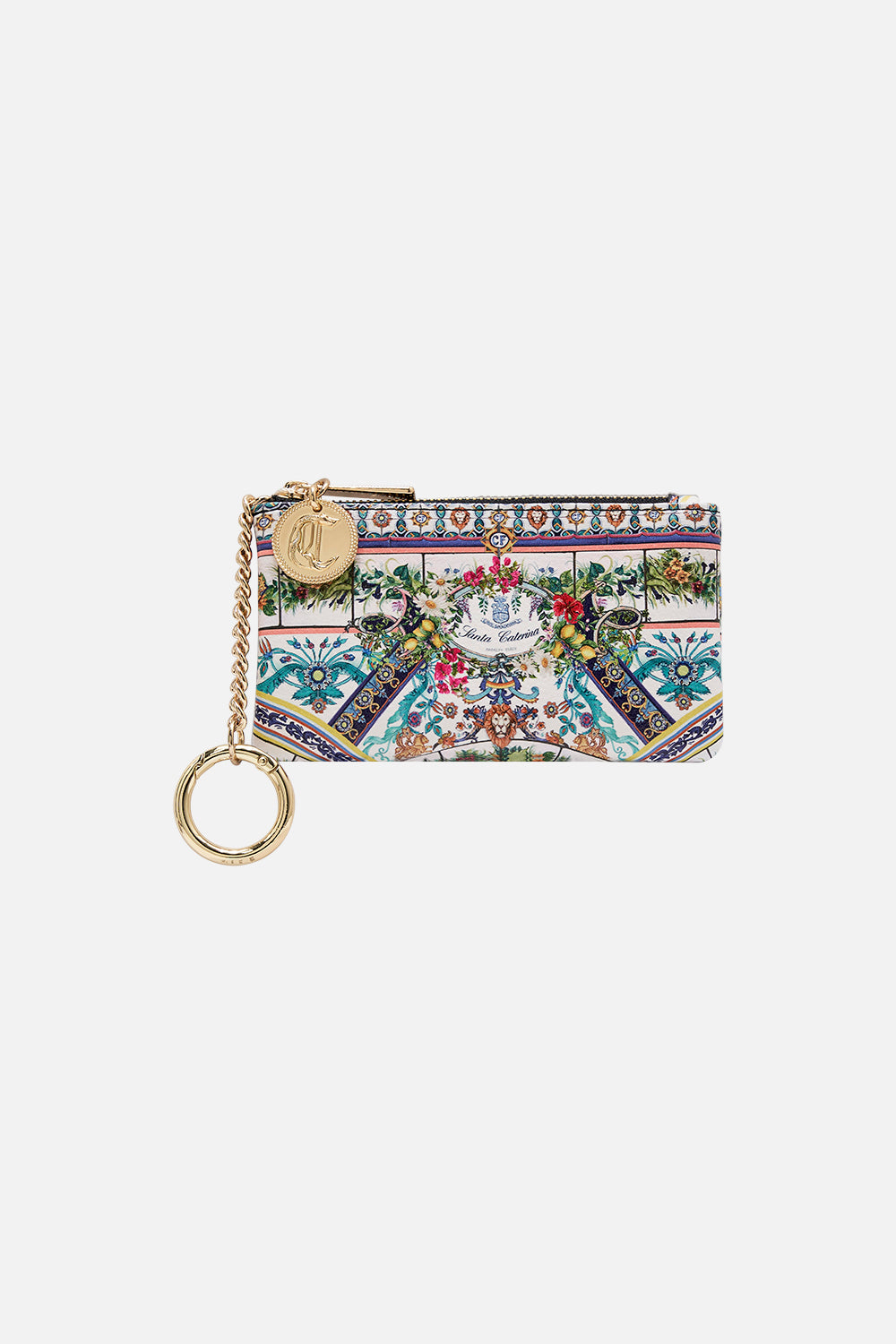 Product view of CAMILLA printed cardholder pouch in Amalfi Amore print