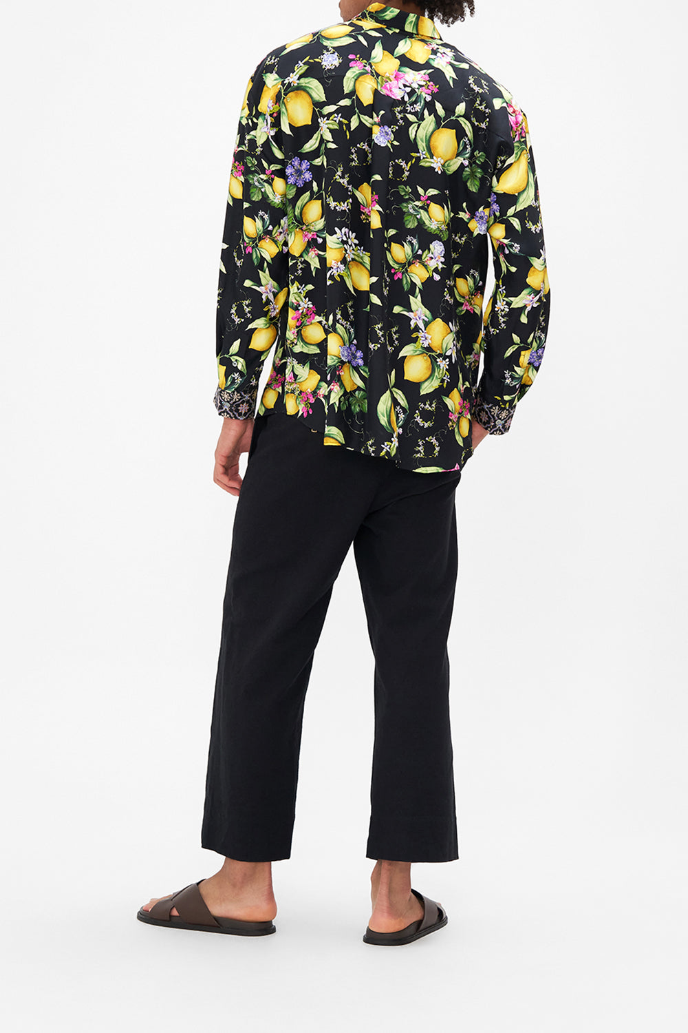 The CAMILLA KIMONO SLEEVE BLOUSE WITH OMBRE TASSELS SKY CHEETAH in our  print.