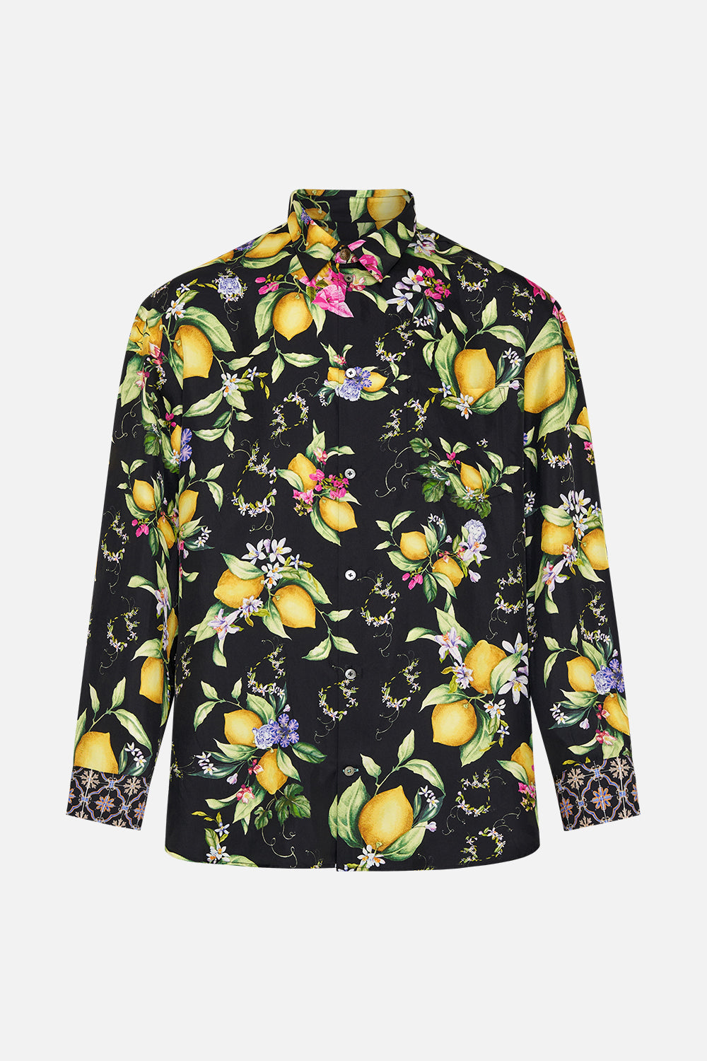 The CAMILLA KIMONO SLEEVE BLOUSE WITH OMBRE TASSELS SKY CHEETAH in our  print.