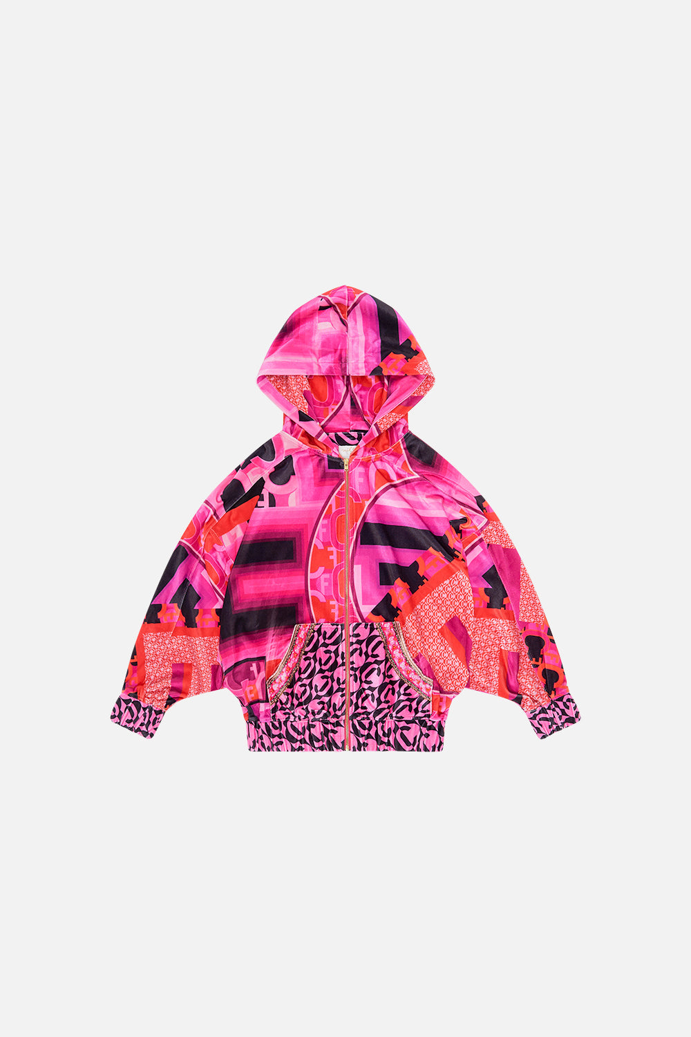 Product view of MILLA BY CAMILLA kids pink jacket in Ciao Palazzo print