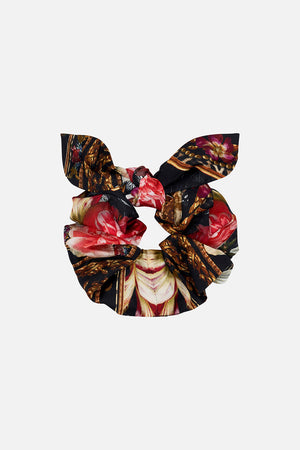 Product view of CAMILLA  silk scrunchie in A Night At The Opera floral print