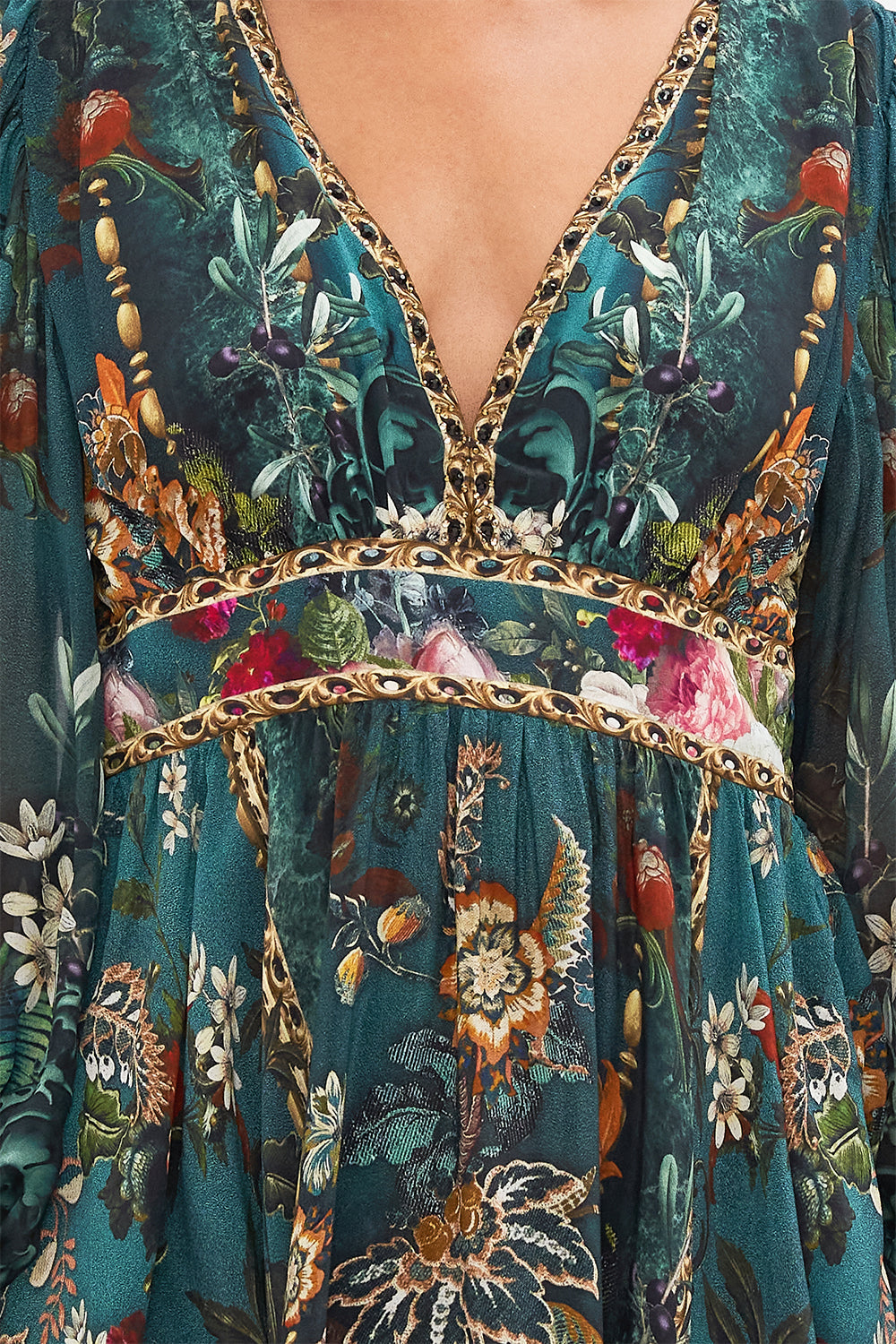 SHORT DRESS WITH BLOUSON SLEEVE VERDIS WORLD