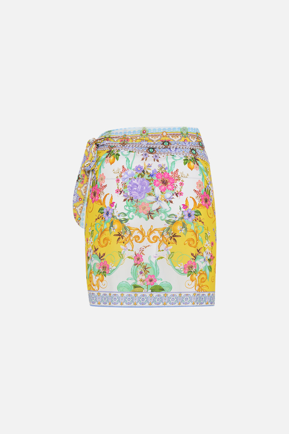 Video of model wearing CAMILLA resortwear sarong in Caterina Spritz print