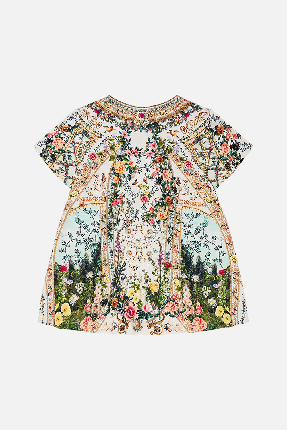 Product view of Milla By CAMILLA kids floral t shirt dress in Renaissance Romance print