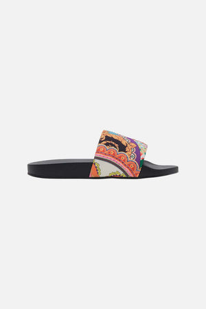 Product view of CAMILLA pool slides in Sundowners in Sicily print 