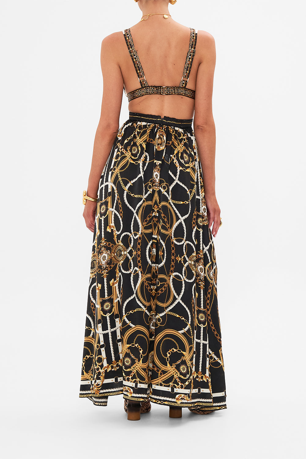 The CAMILLA SHORT ROUND NECK KAFTAN PALAZZO PLAY DATE in our  print.