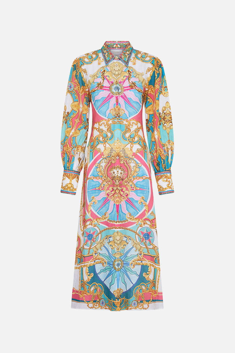 Product view of CAMILLA shirt dress in Sail Away With me print