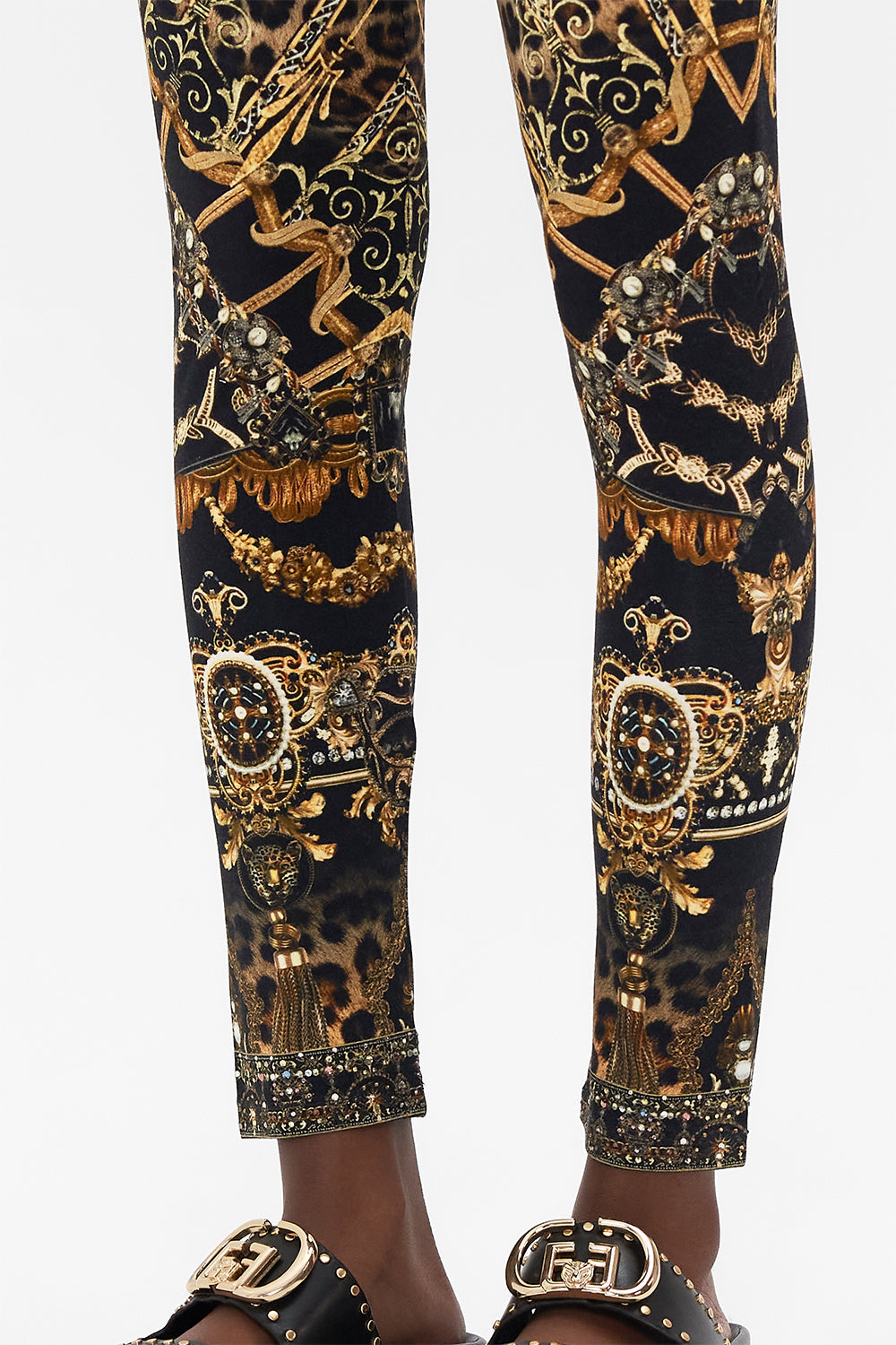 CAMILLA luxury designer leggings in Masked At Moonlight print