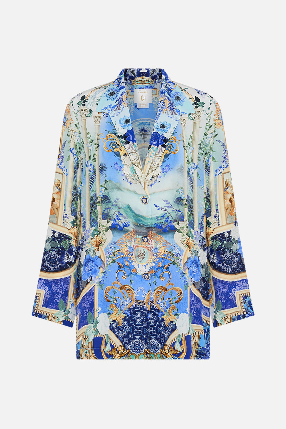 Product view of CAMILLA silk jacket in Views Of Vesuvius print