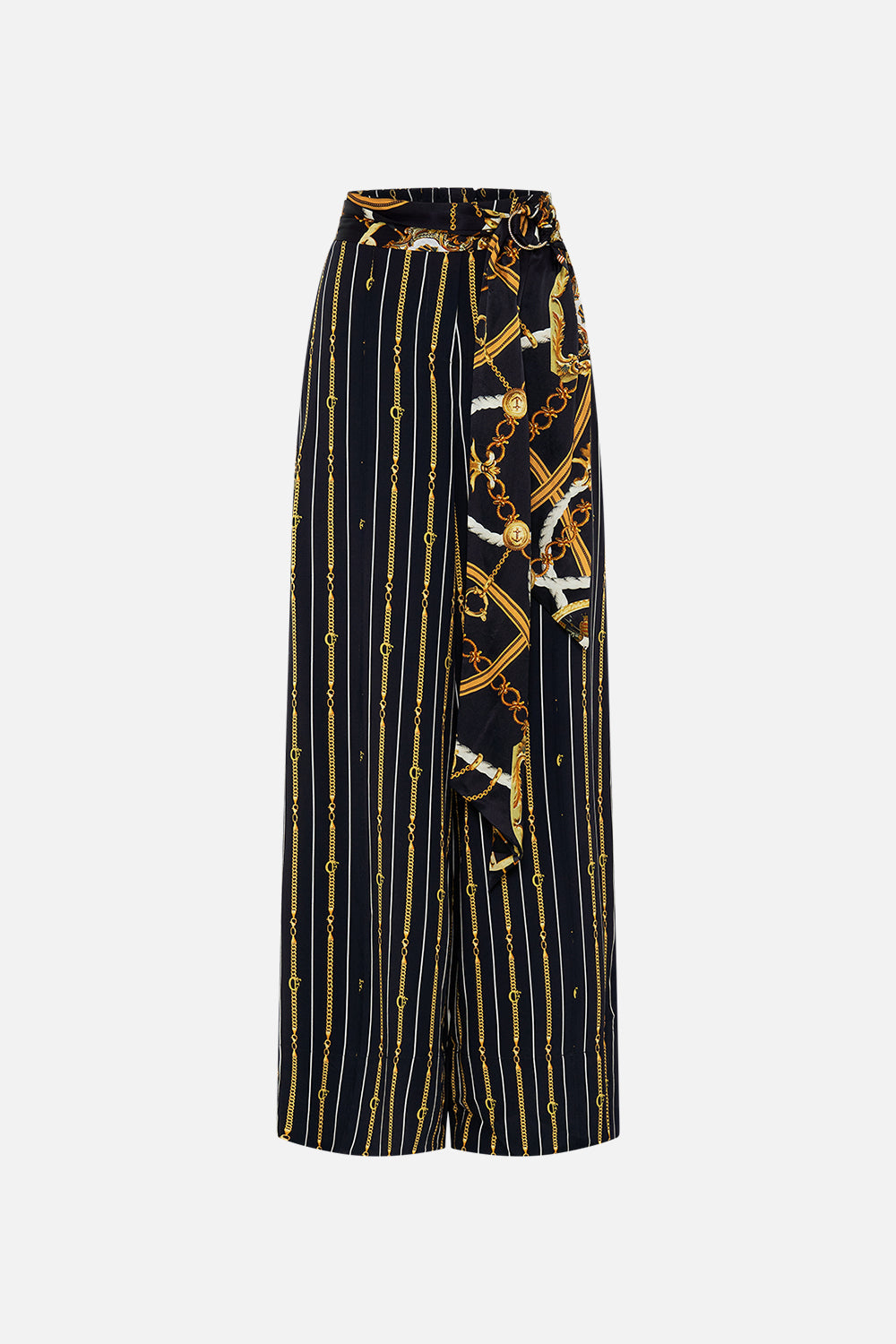 Product view of CAMILLA silk wide leg pant in Coast to Coast print