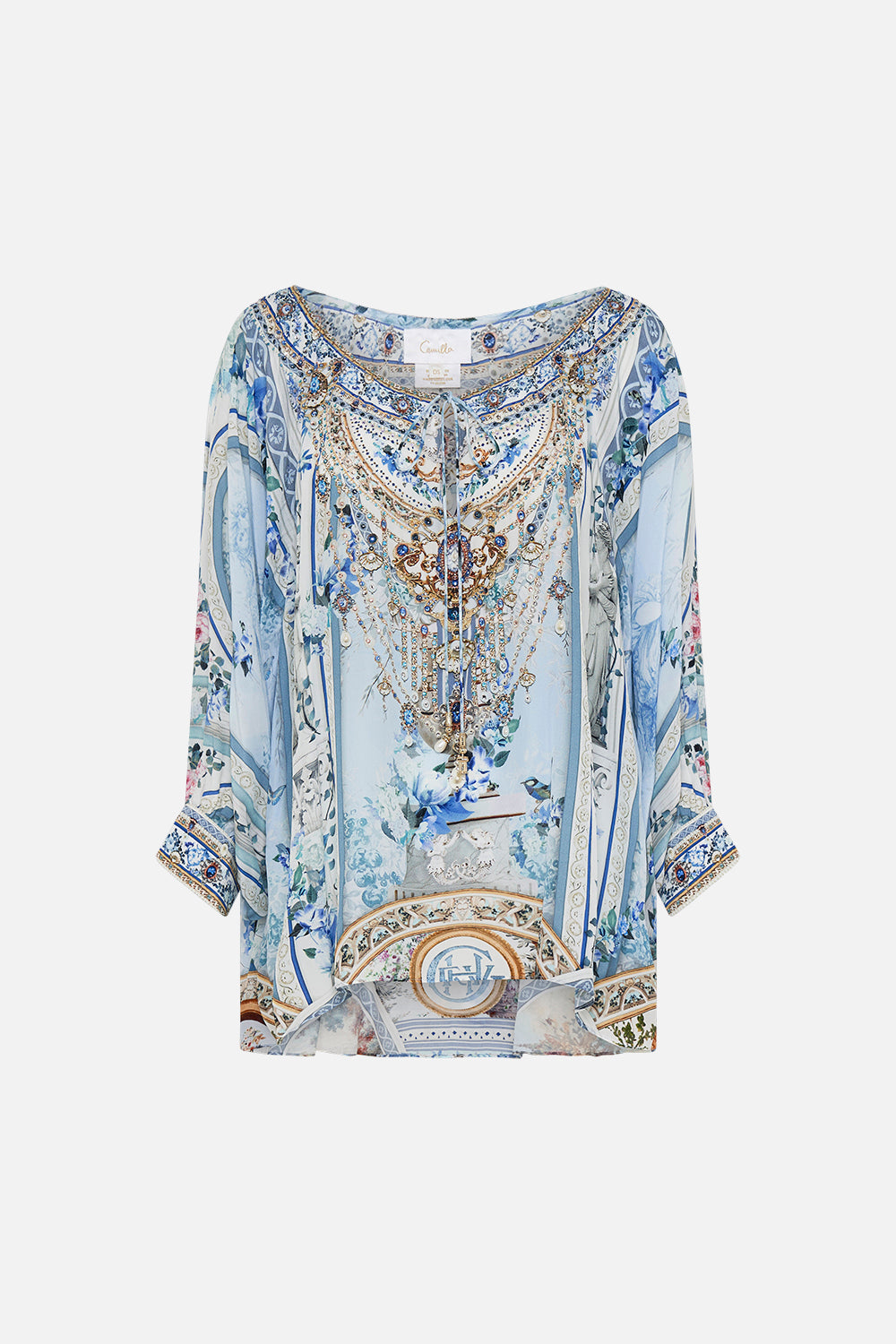 Product view of CAMILLA silk blouse in Season Of the Siren print