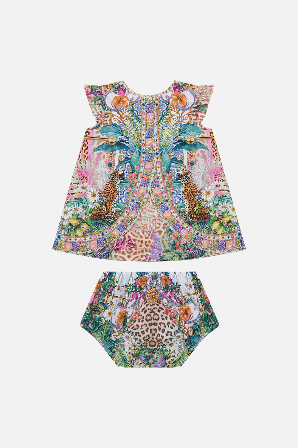Product view of Milla By CAMILLA babies top and bloomer set in Flowers of Neptune print 