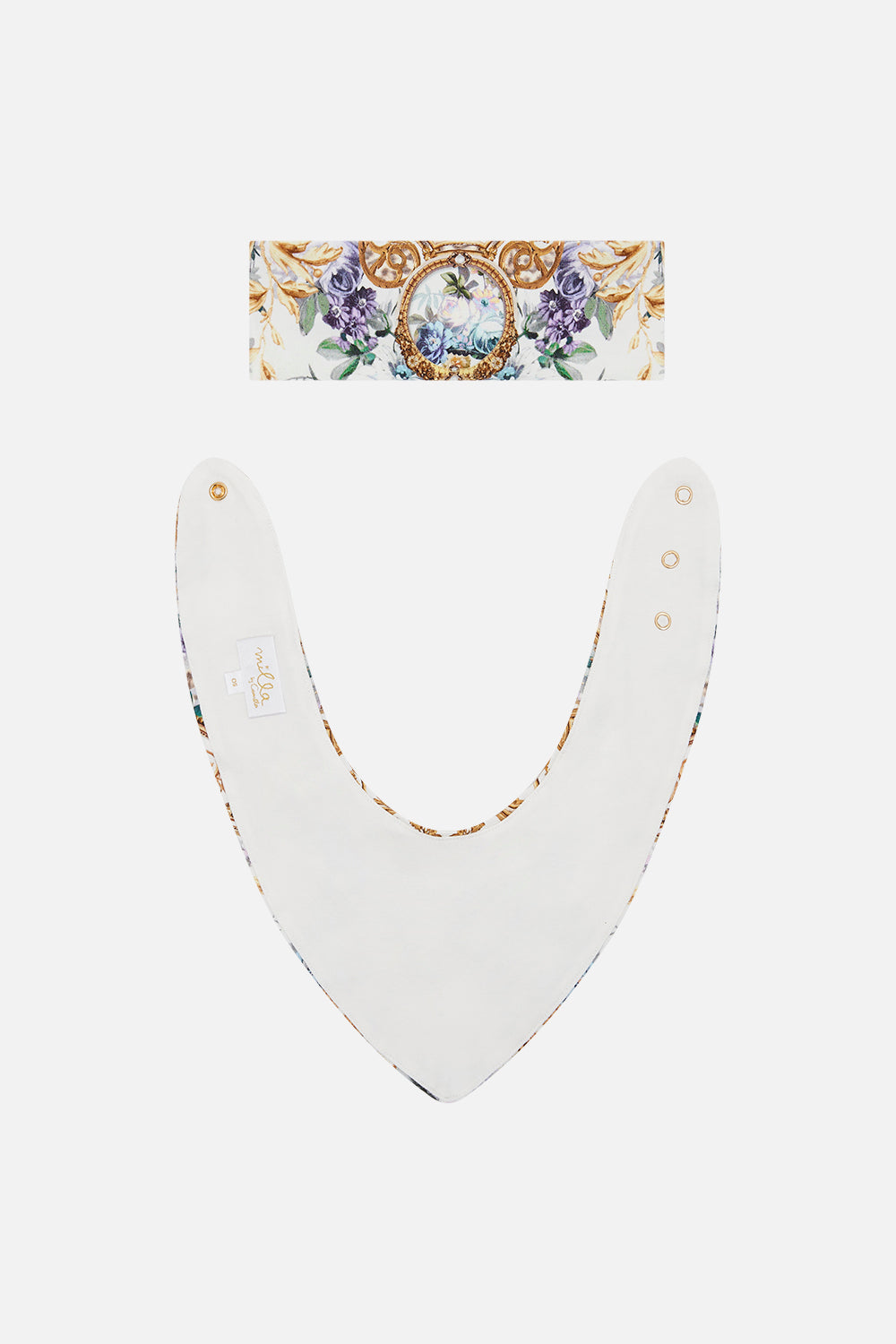 Product view of Milla By CAMILLA  Babies bib det in Palazzo Play Date print