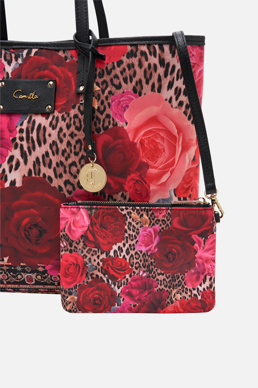 Product view of CAMILLA designer tote bag in Heart Like A Wildflower print 