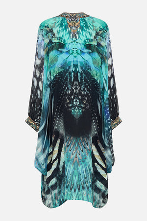 Back product view CAMILLA silk kimono layer in Azure Allure print