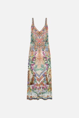 Product view of CAMILLA floral silk slip dress in Flowers Of Neptune print 