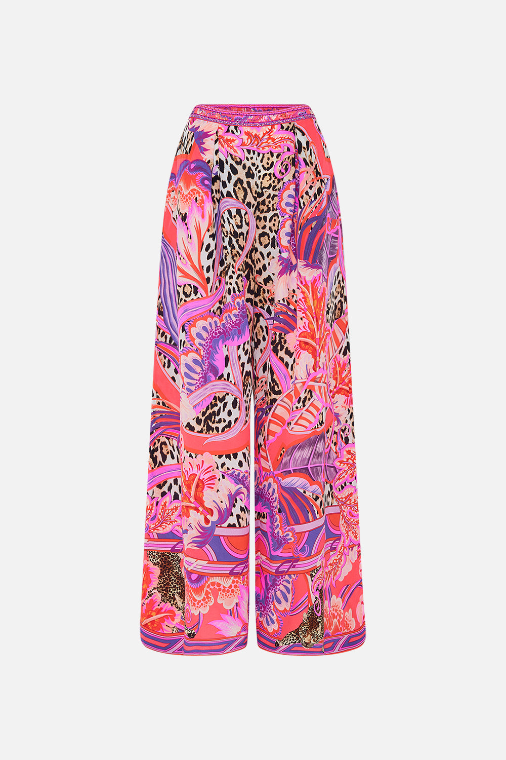 Product view of CAMILLA silk pants in Viola Vintage print 