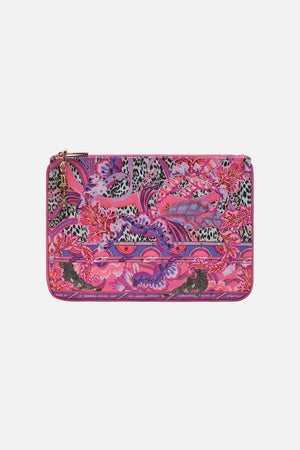 Product view of CAMILLA purple clutch bag in Viola Vintage print