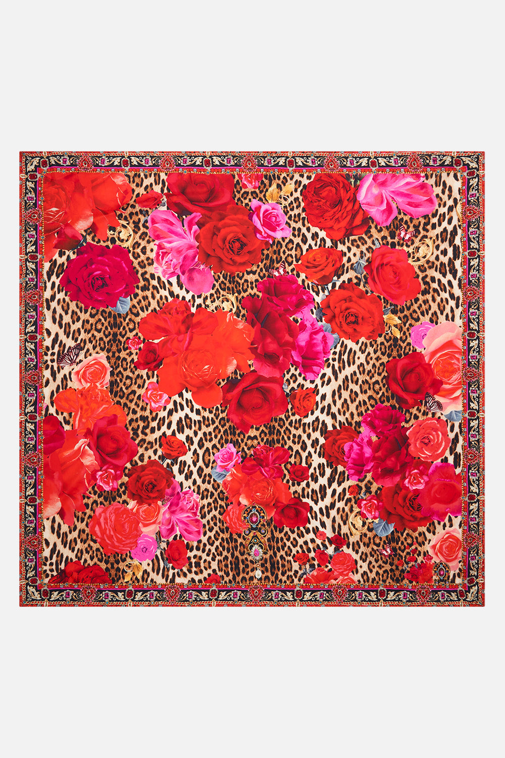 Product view of CAMILLA floral silk scarf in Heart Like A Wildflower print 