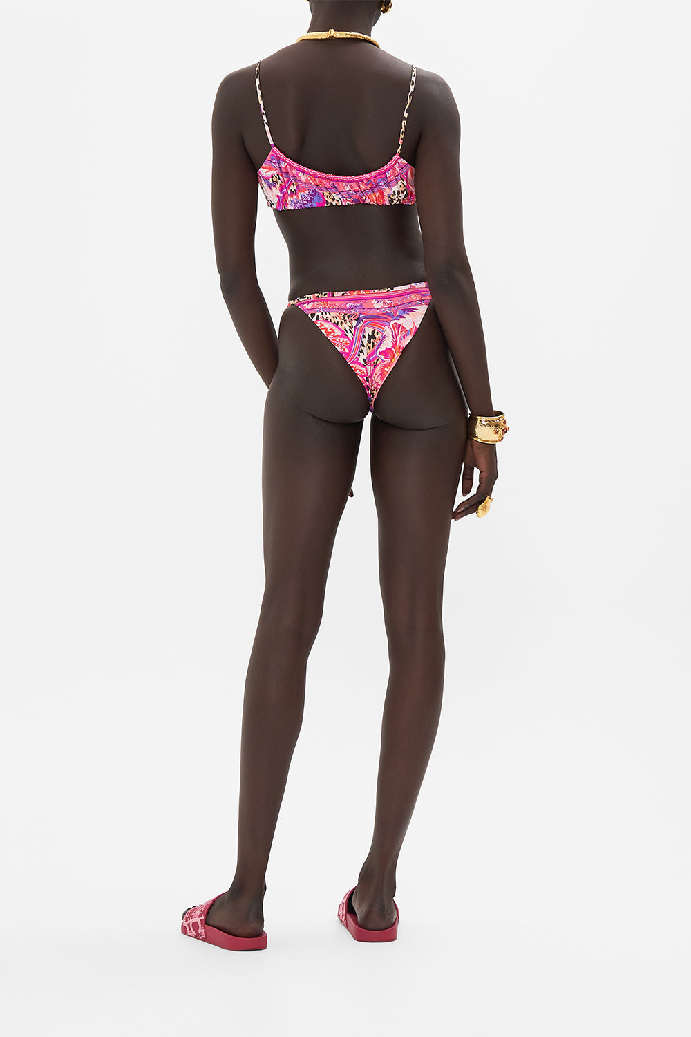 The CAMILLA SHIRRED RELAXED SHORT DRESS MY FOLK ART HEART in our  print.