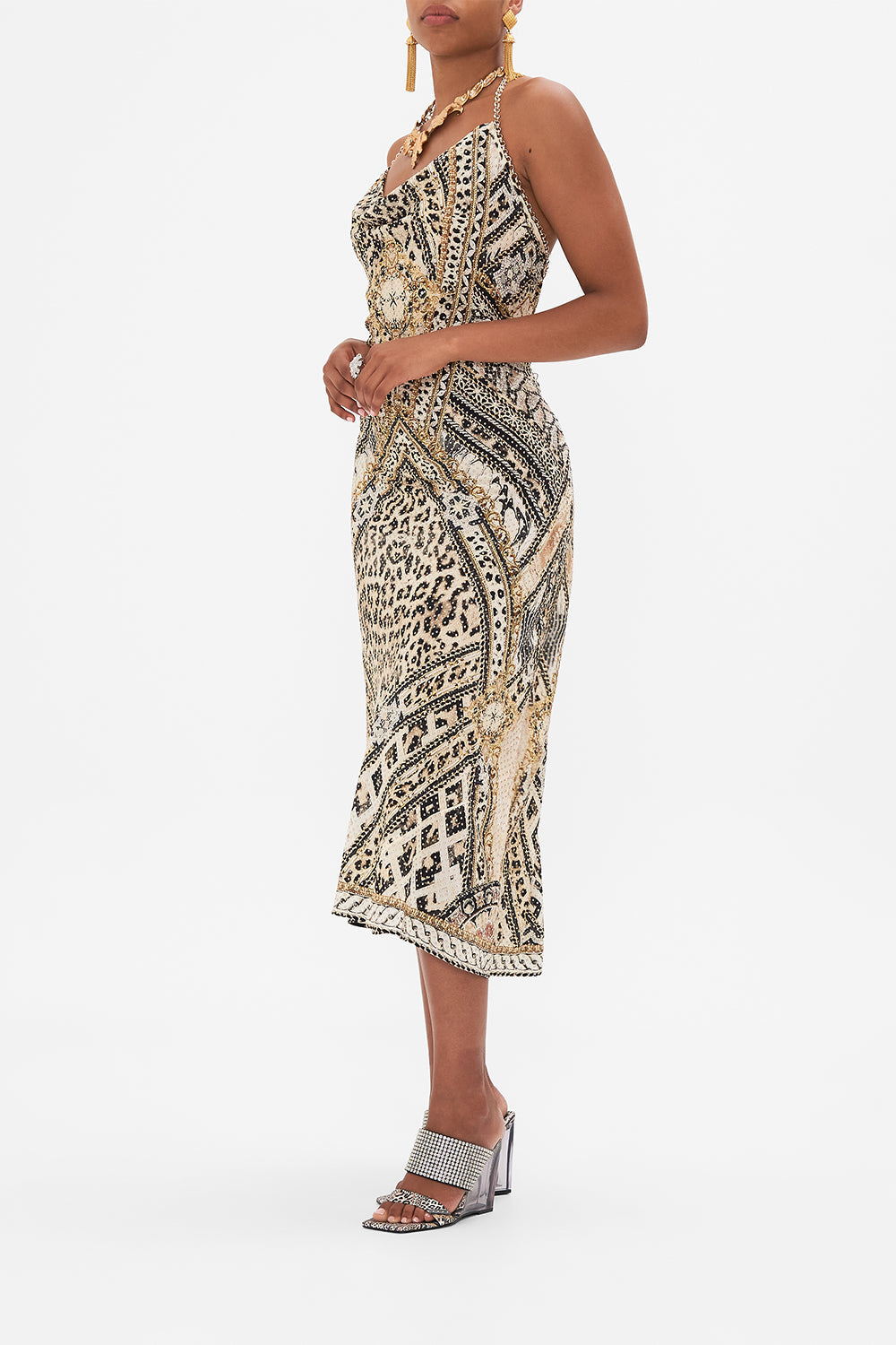The CAMILLA PUFF SLEEVE MINI DRESS FLORENCE FIELD DAY in our  print.