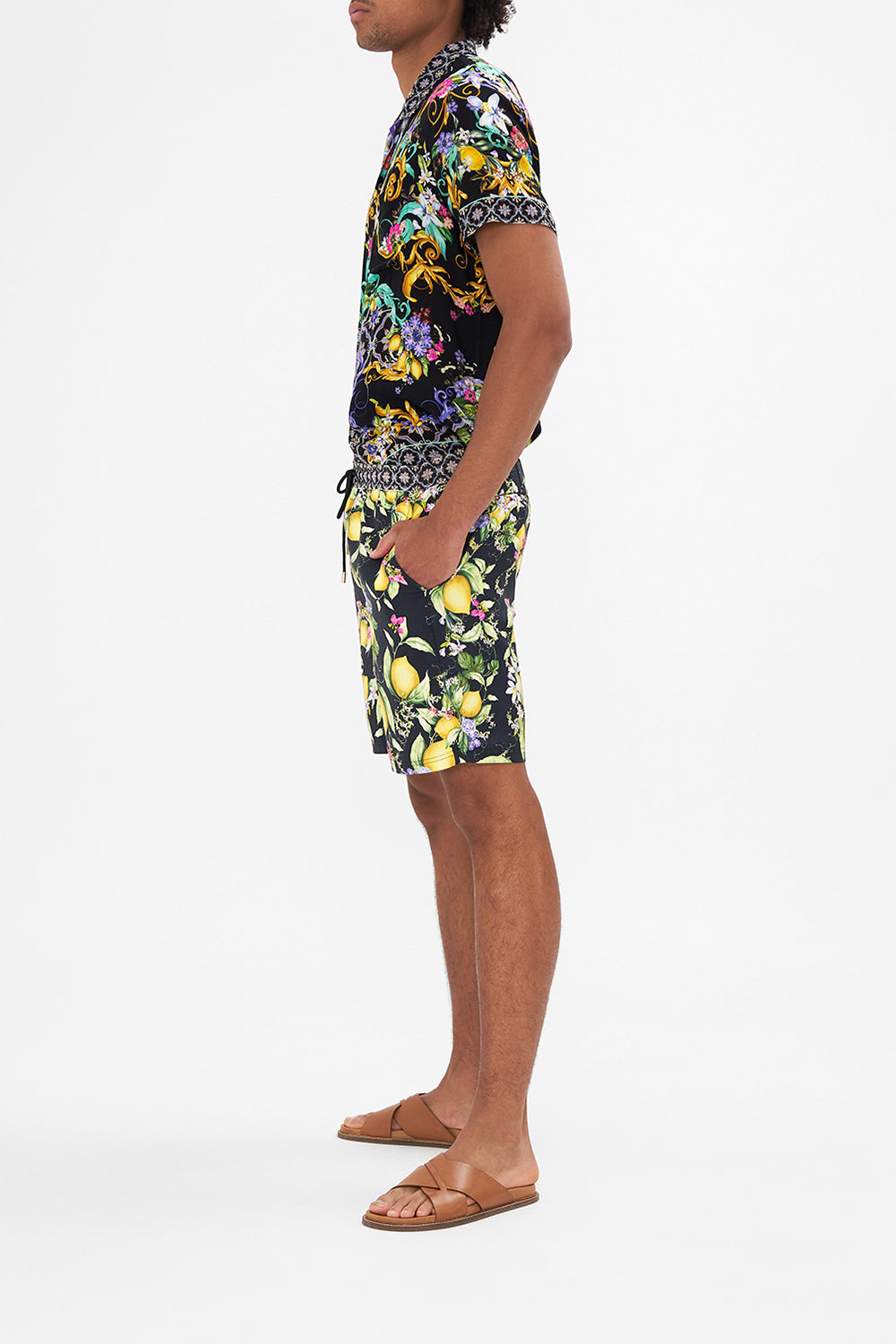 The CAMILLA LONG DRESS WITH TIE FRONT SAIL AWAY WITH ME in our SAIL AWAY WITH ME print.