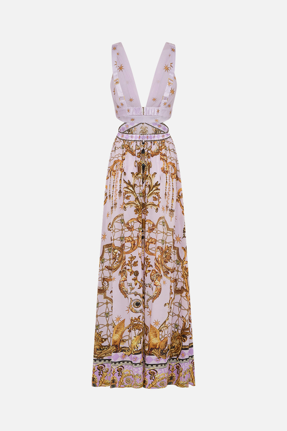 The CAMILLA LARGE SQUARE SCARF SWEET SOPRANO in our  print.