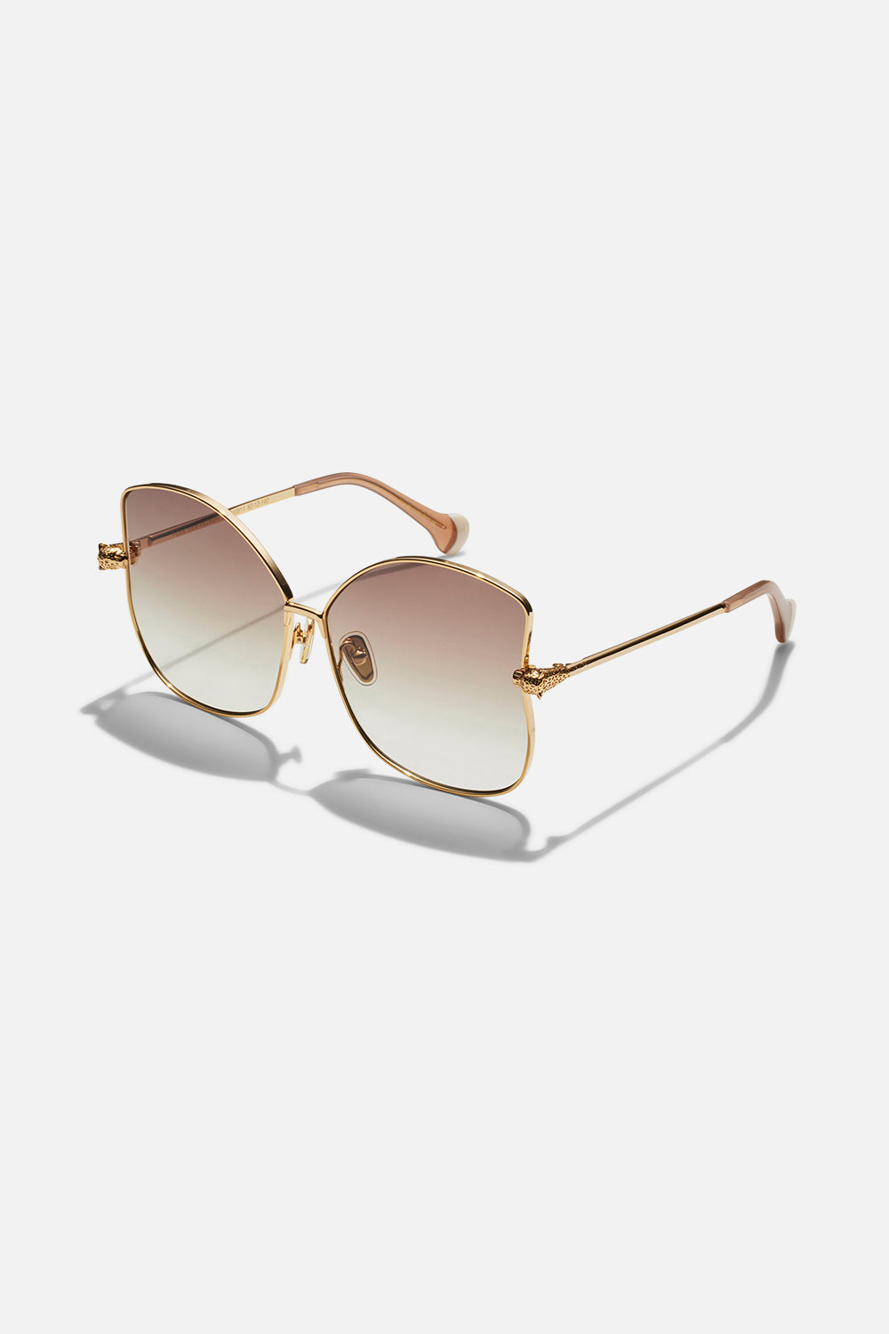 Pool Side Pedigree oversized soft gold  framed sunglasses  by CAMILLA