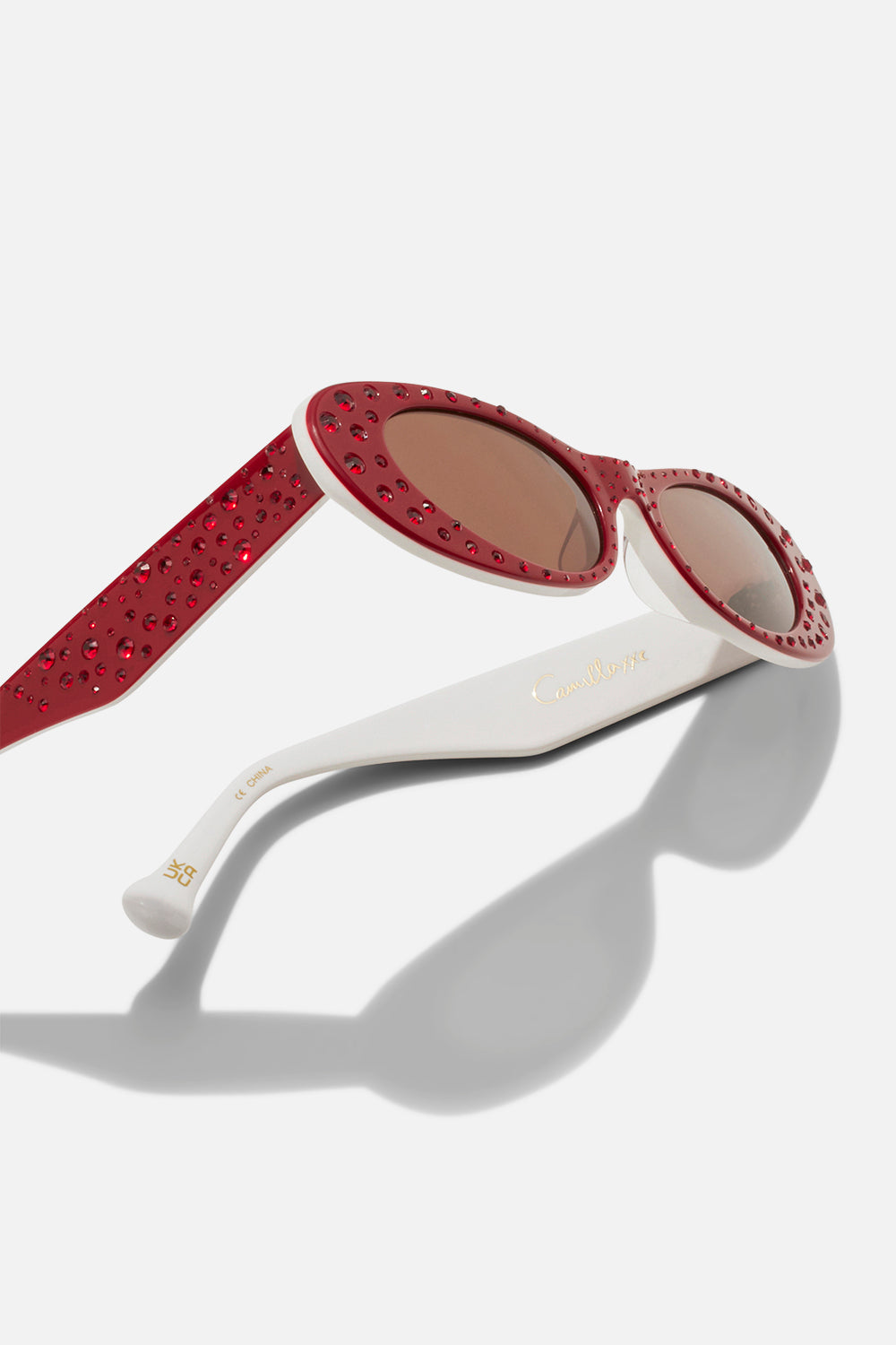 CHAMPAGNE & CAVIAR SUNGLASSES RED CRYSTAL
