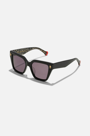 Bottomless Brunch Sunglasses Black / Brown Glitter Leopard print by CAMILLA