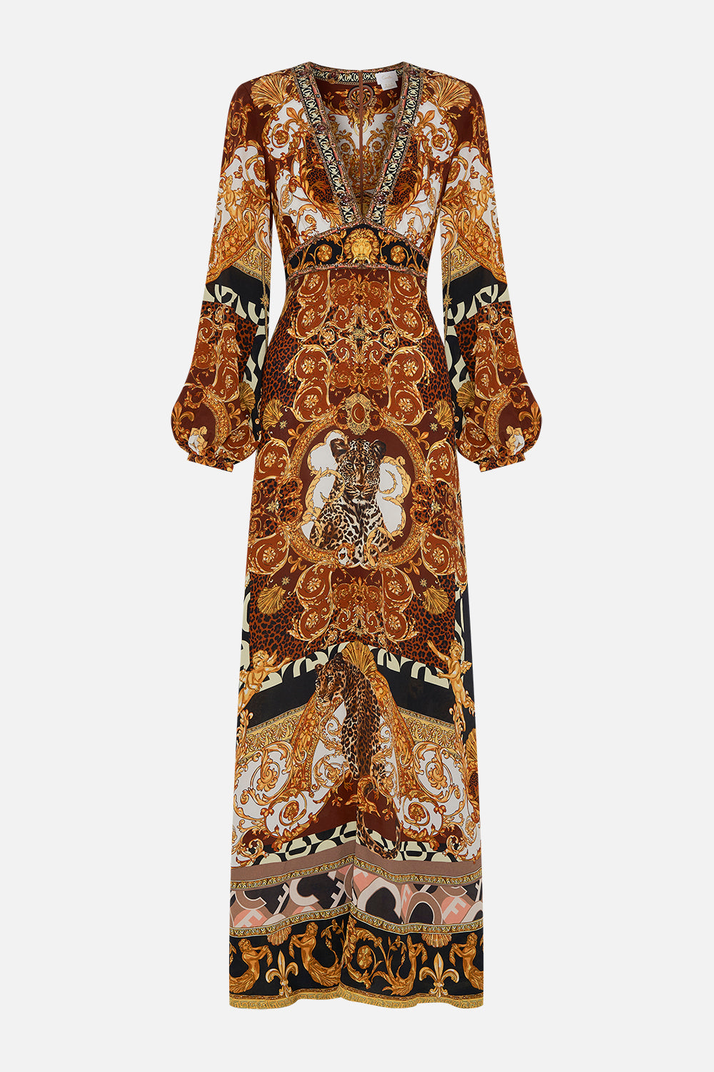 PRINTED LANTERN SLEEVE DRESS FEELING FRESCO