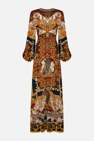 PRINTED LANTERN SLEEVE DRESS FAUNA ELECTRO