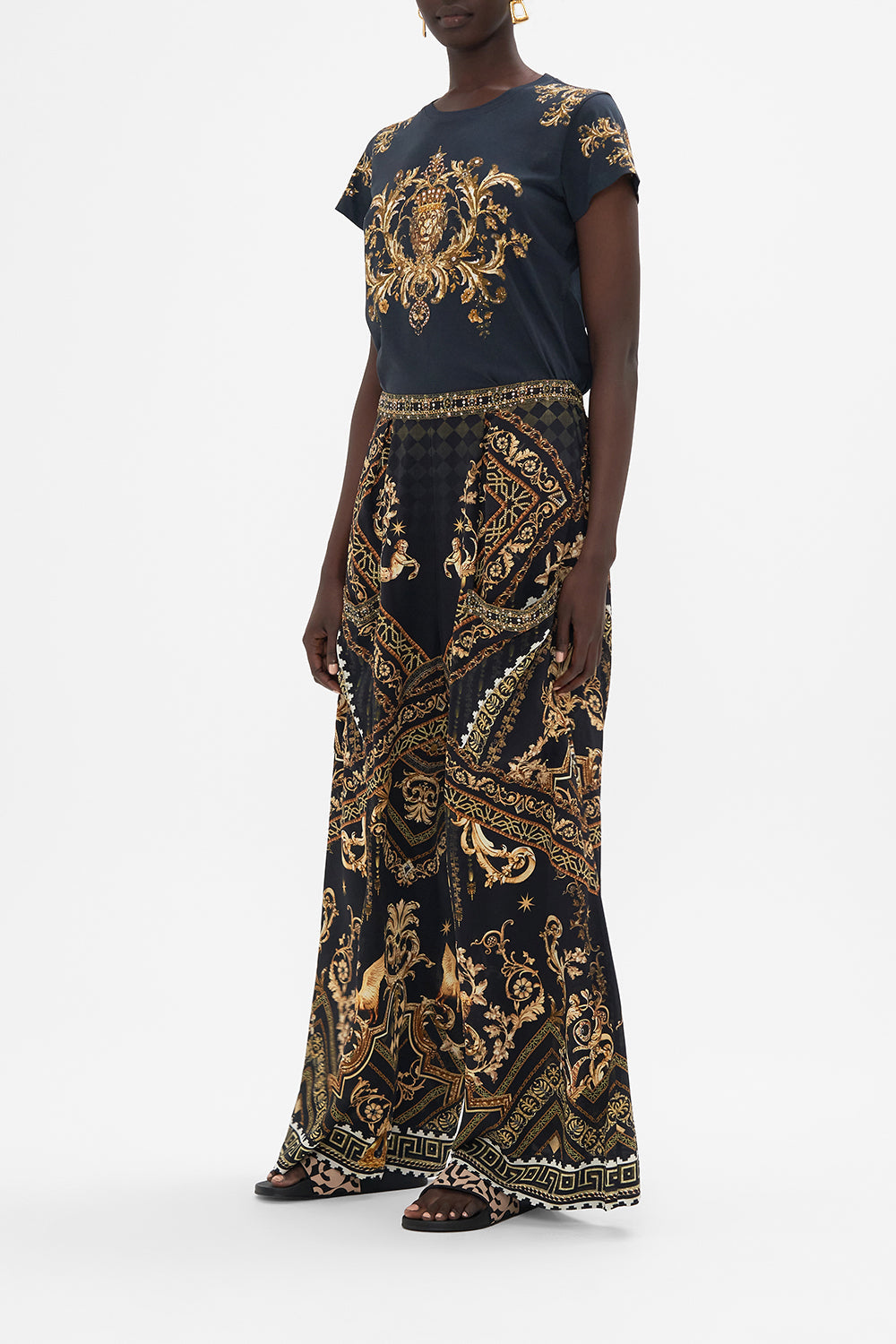 WIDE LEG TROUSER WITH FRONT POCKETS DUOMO DYNASTY